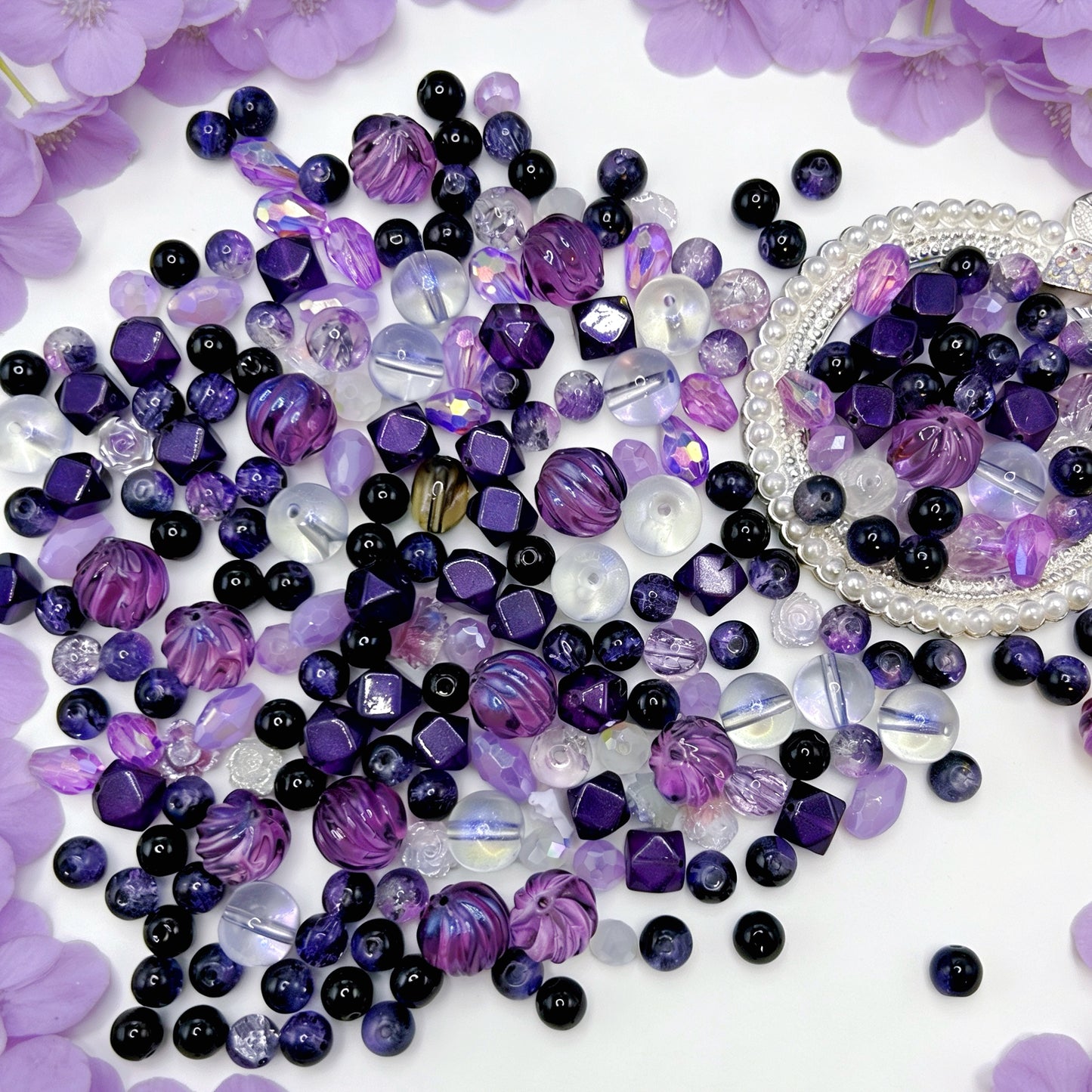 【Q935】クロロ色 高級キラキラ*薔薇*瑠璃