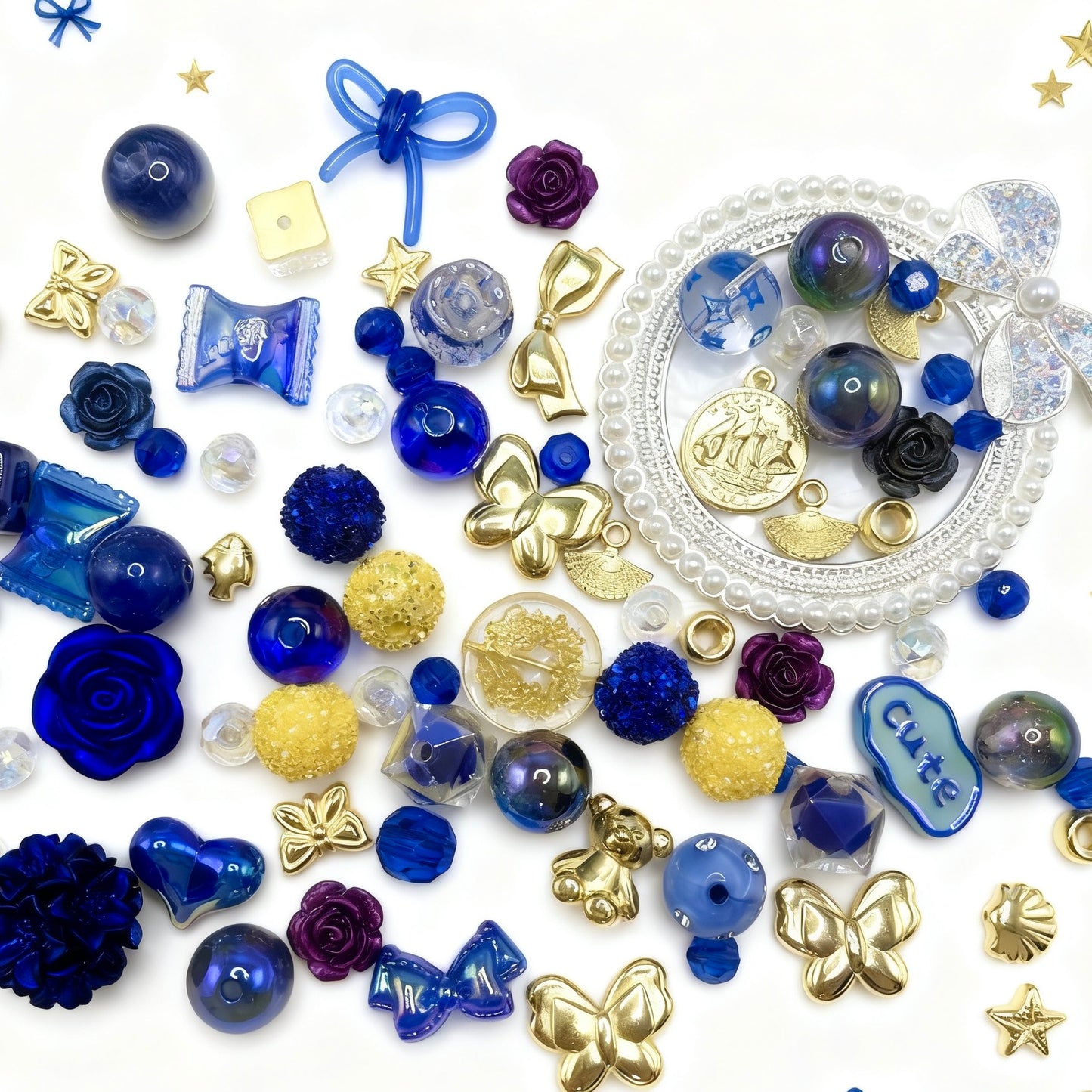 【Q583】 エターナル・ブルーサン 高級アクリル*チャーム*樹脂