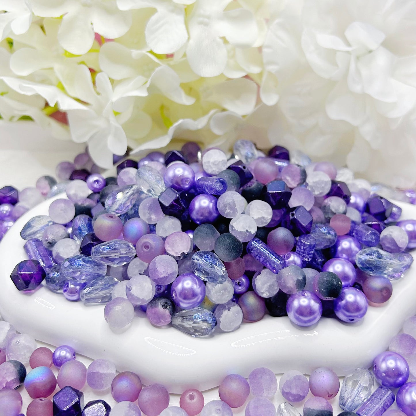 【Q593】雨の日の紫陽花 瑠璃*高級多面キラキラ