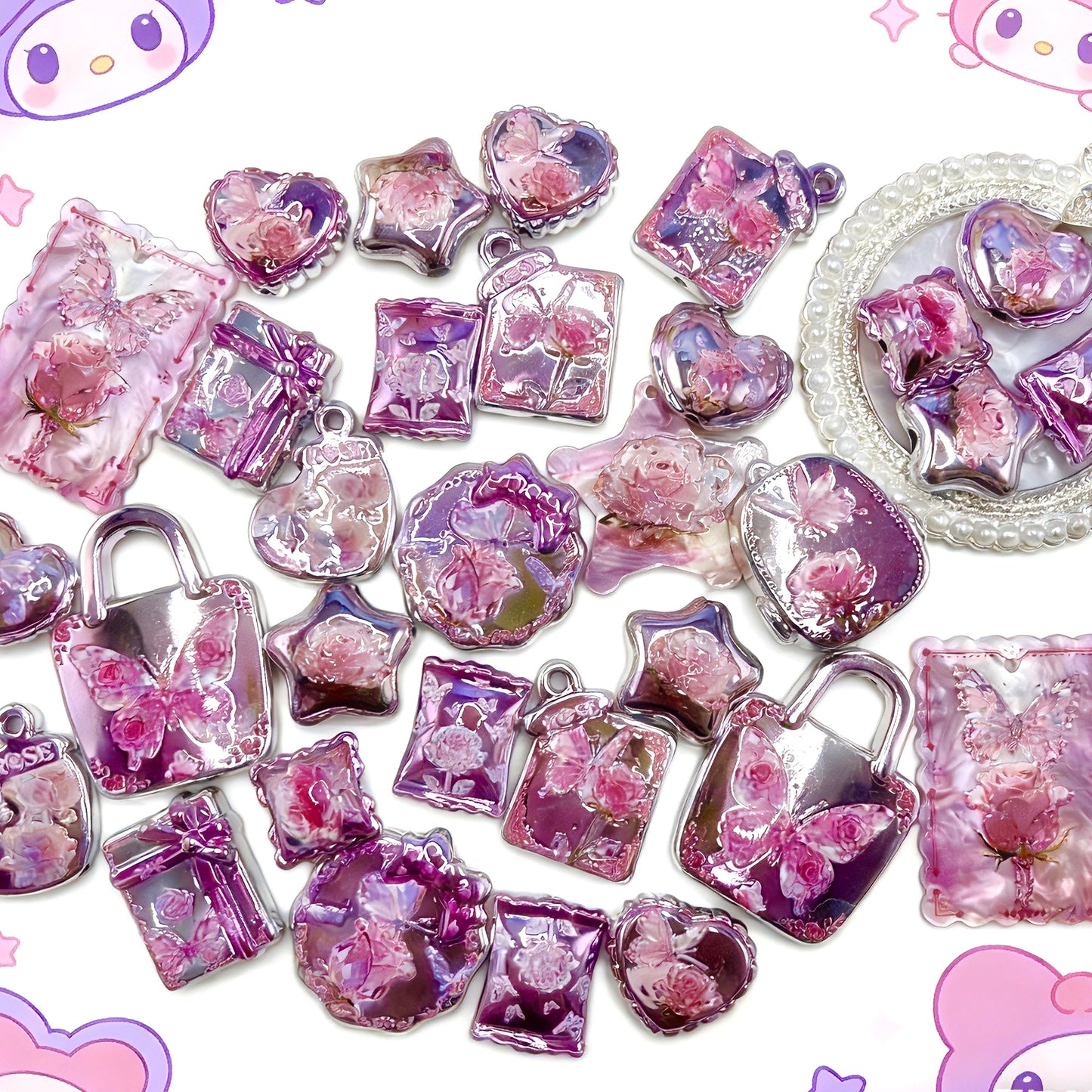 【Q792】アメバタ メッキ浮き彫り