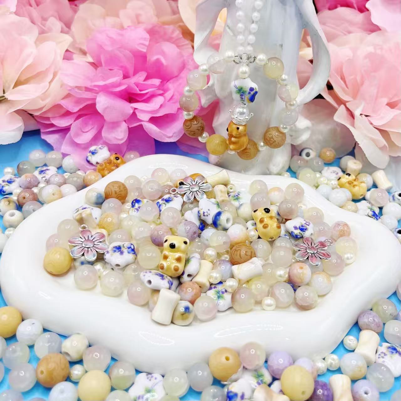 【Q102】始まりの日 菩提*3種類陶磁器*アクリル*瑠璃