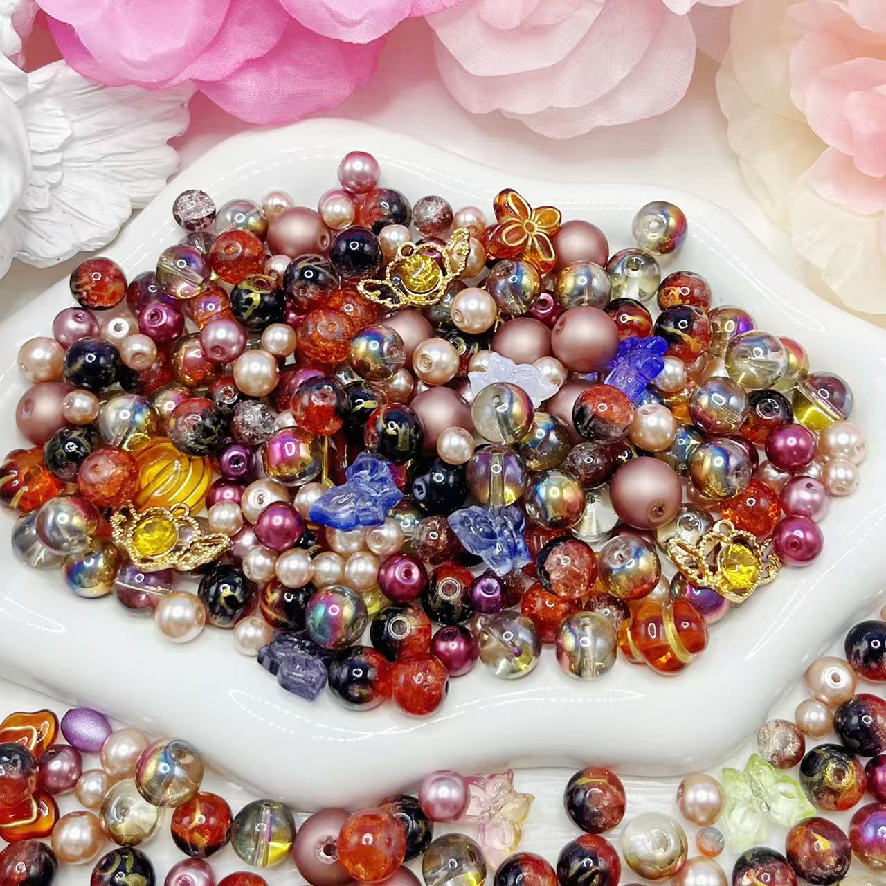 【Q120】琥珀糖の夢蝶々*高級アクリル*瑠璃