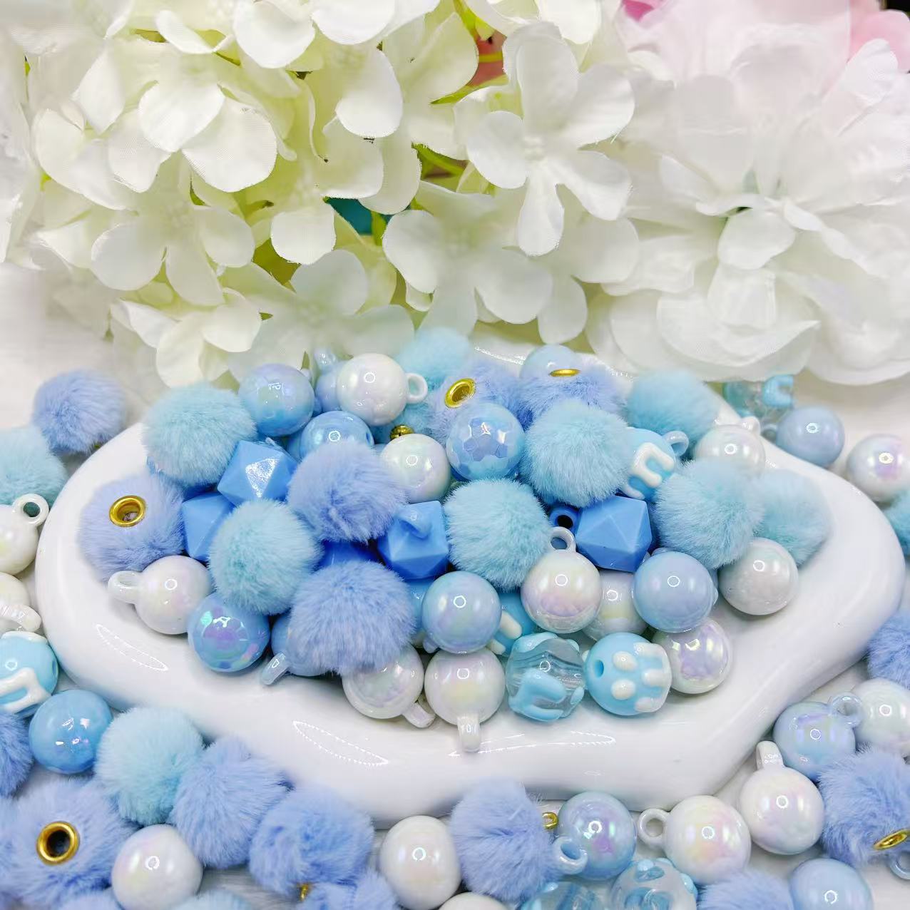 【Q695】青の夢 リース用ビーズ