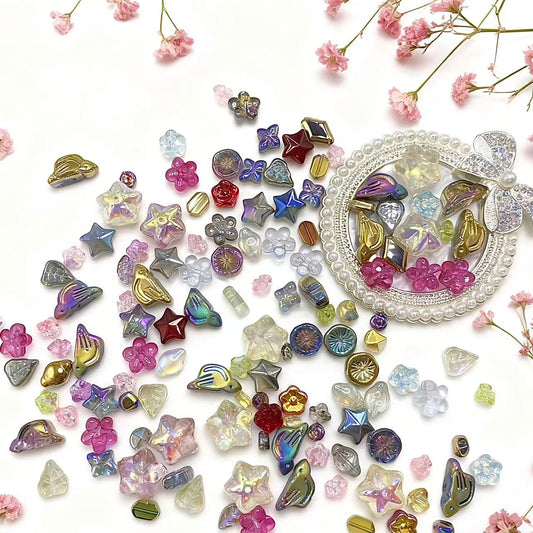 【Q475】メッキ高級ガラスチャーム