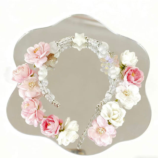 【Q424】雪華 　キャツアイ*色チェーン*高級ガラス*多通チャーム