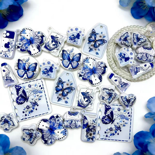 【Q812】夢蝶の鏡　刺繍模様浮き彫り