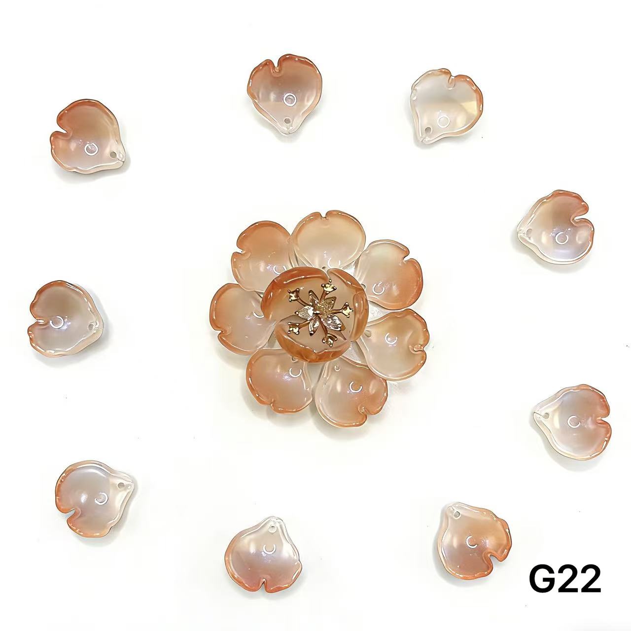 1/25＜G＞花ガラスチャーム