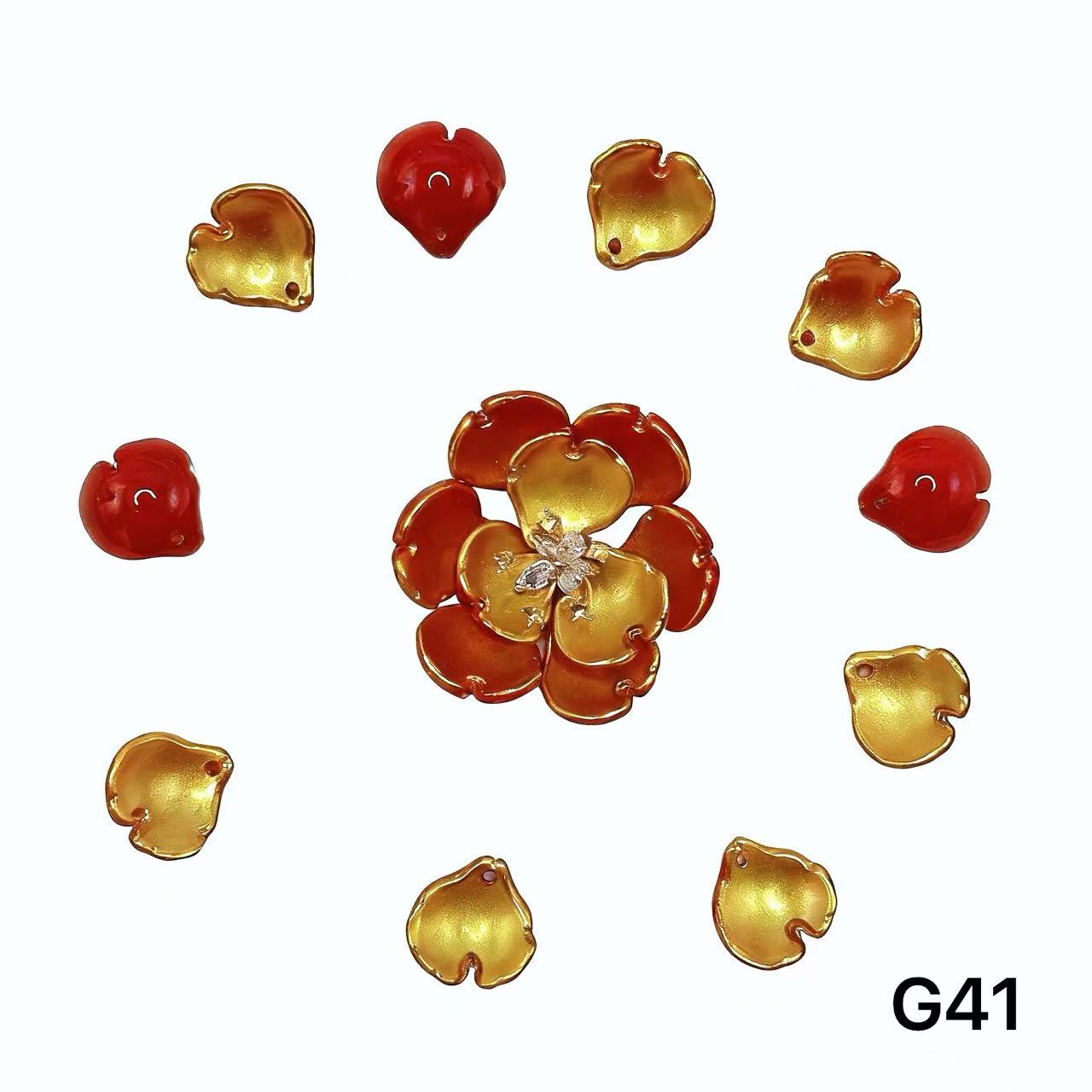 1/25＜G＞花ガラスチャーム