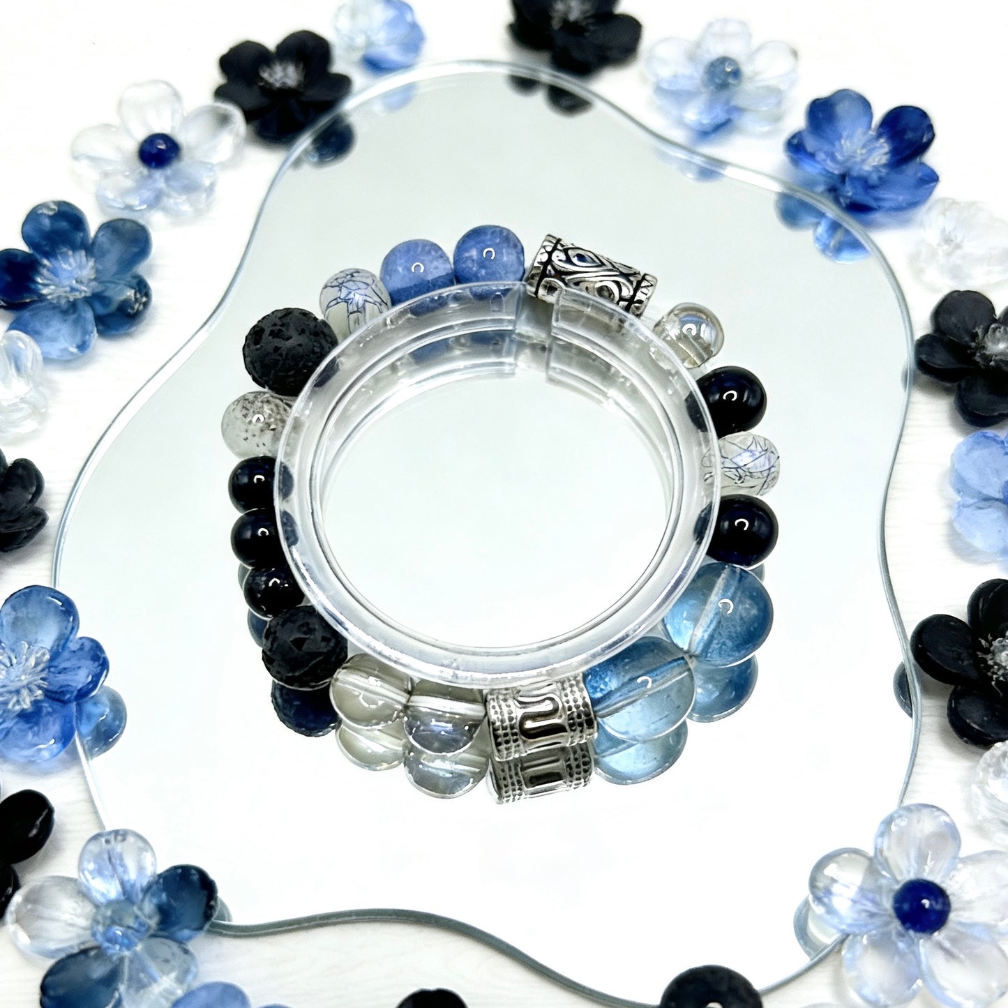 【Q618】霧雨晴（きりさめばれ）石*瑠璃*高級アクリル