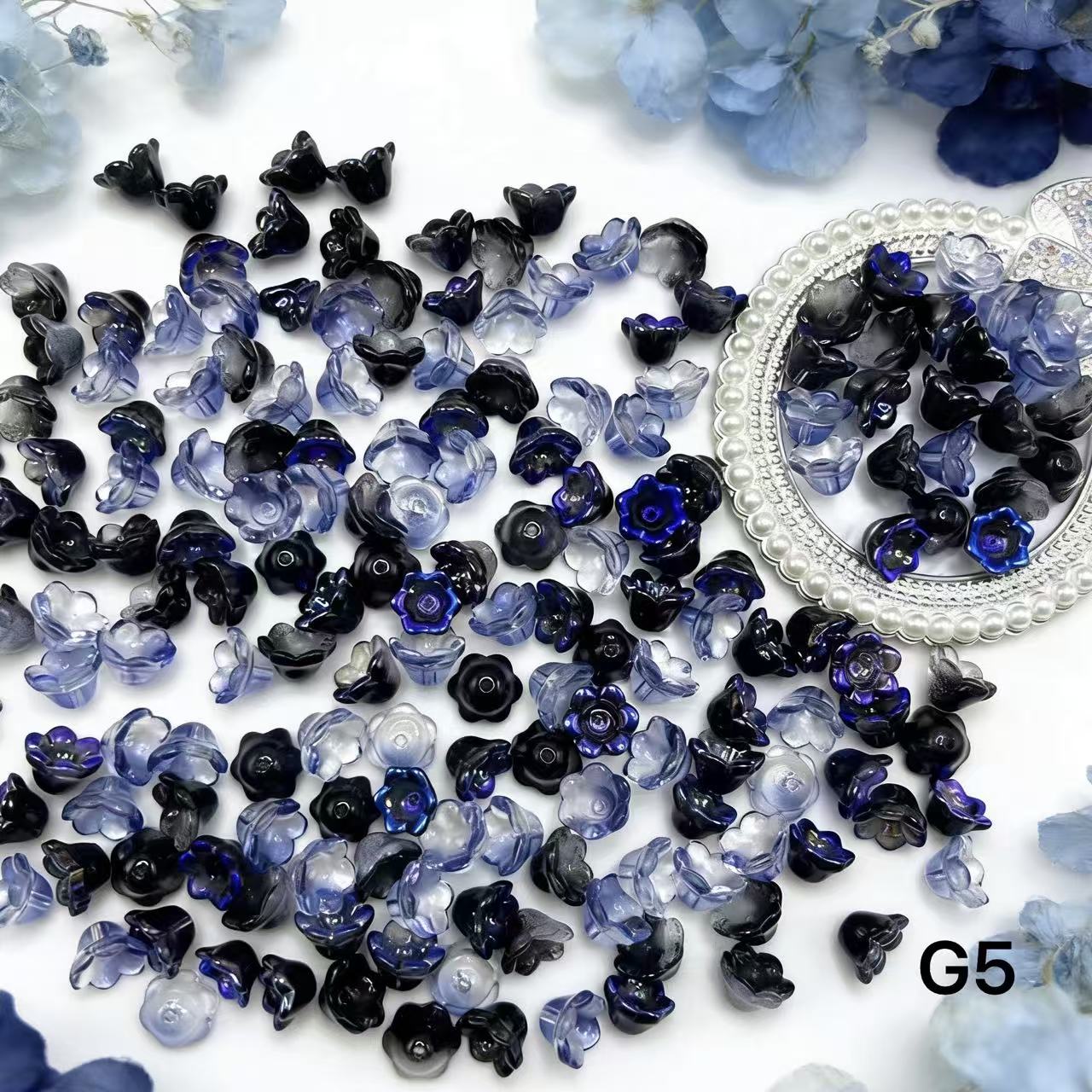 1/25＜G＞花ガラスチャーム