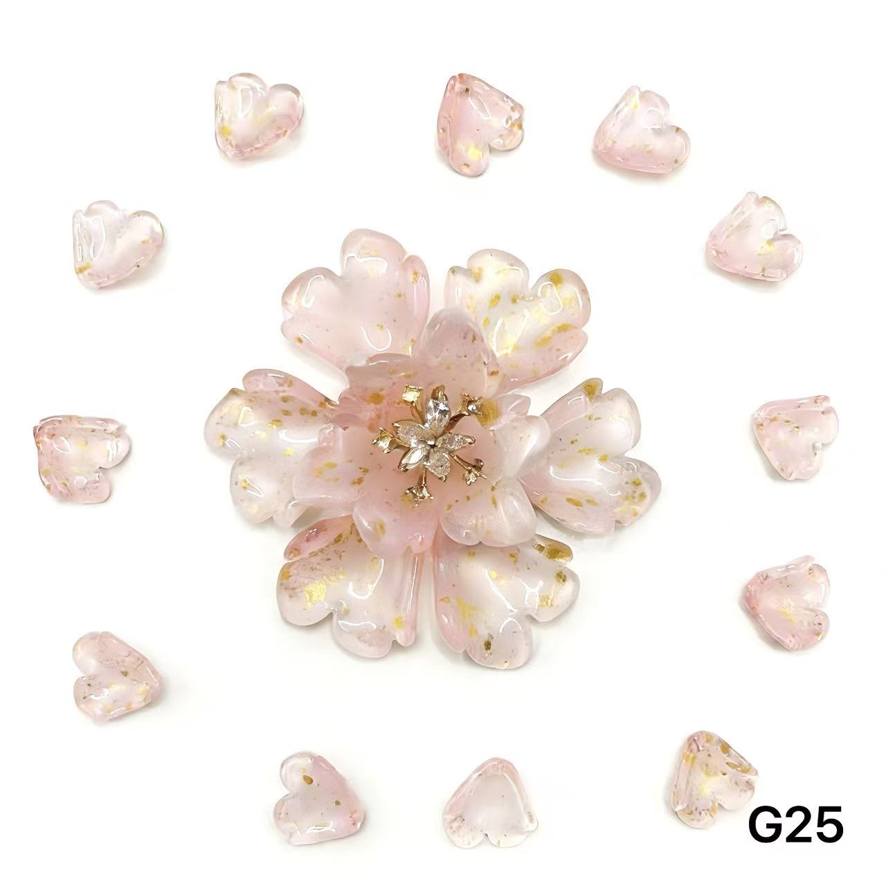 1/25＜G＞花ガラスチャーム