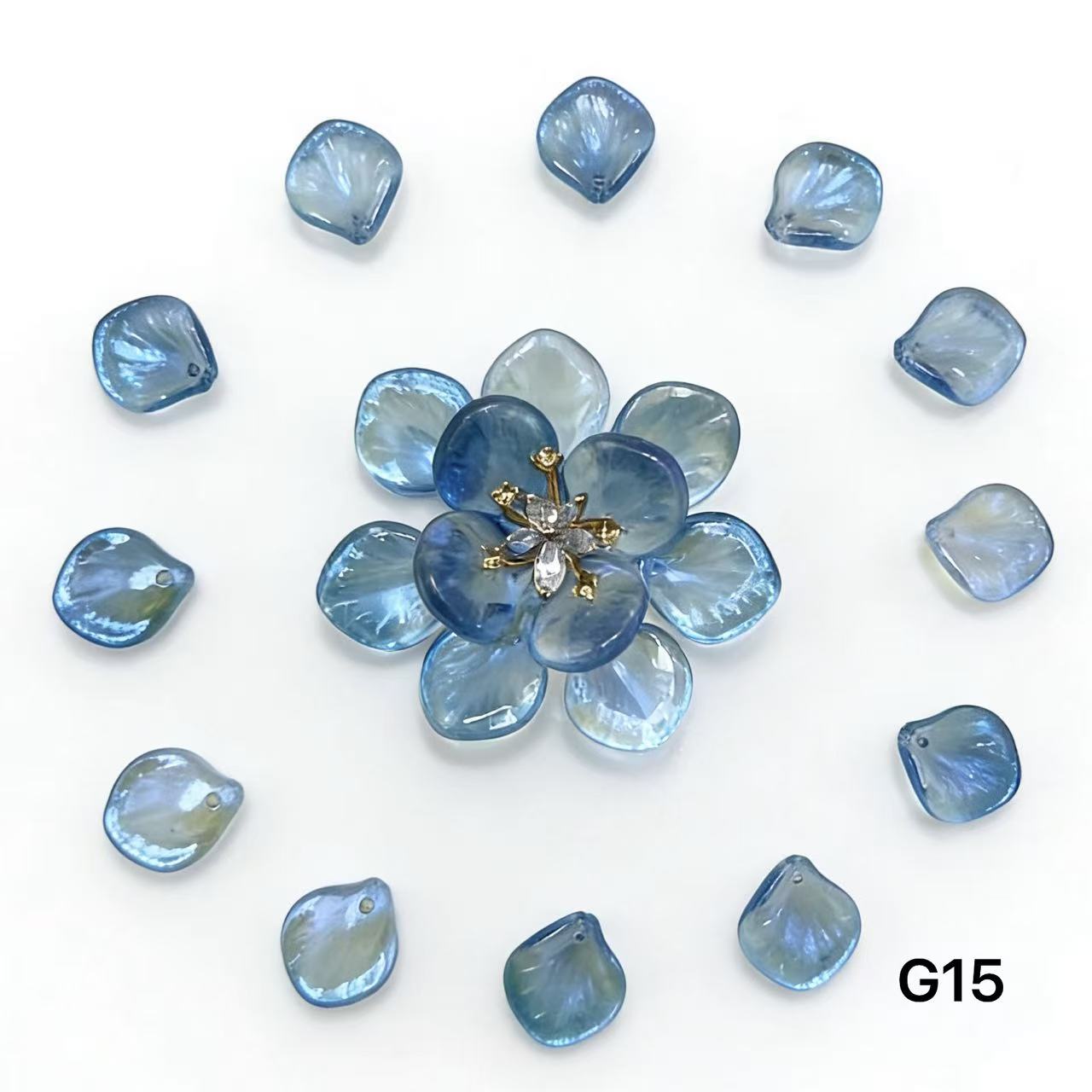 1/25＜G＞花ガラスチャーム