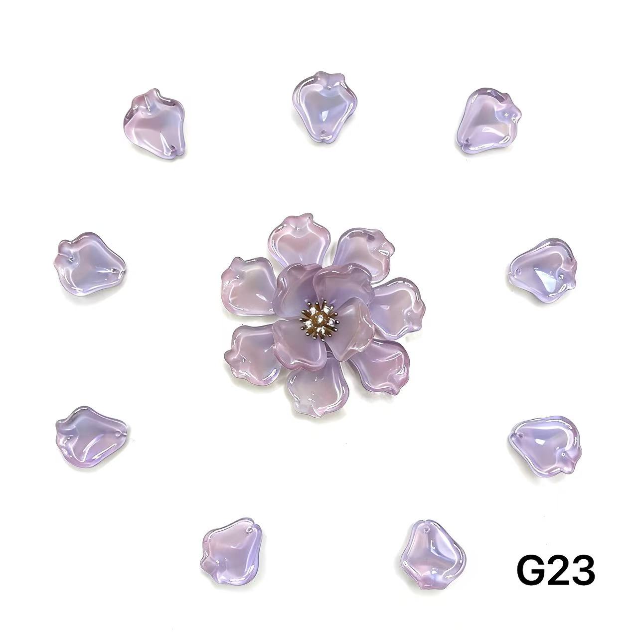 1/25＜G＞花ガラスチャーム