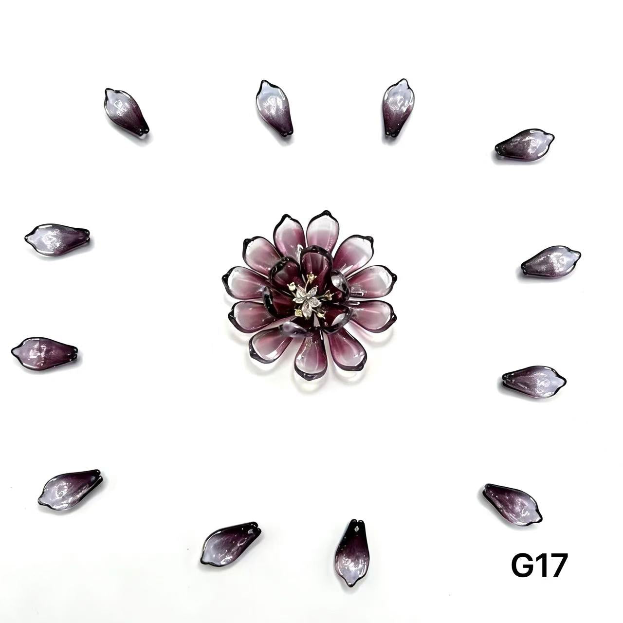 1/25＜G＞花ガラスチャーム