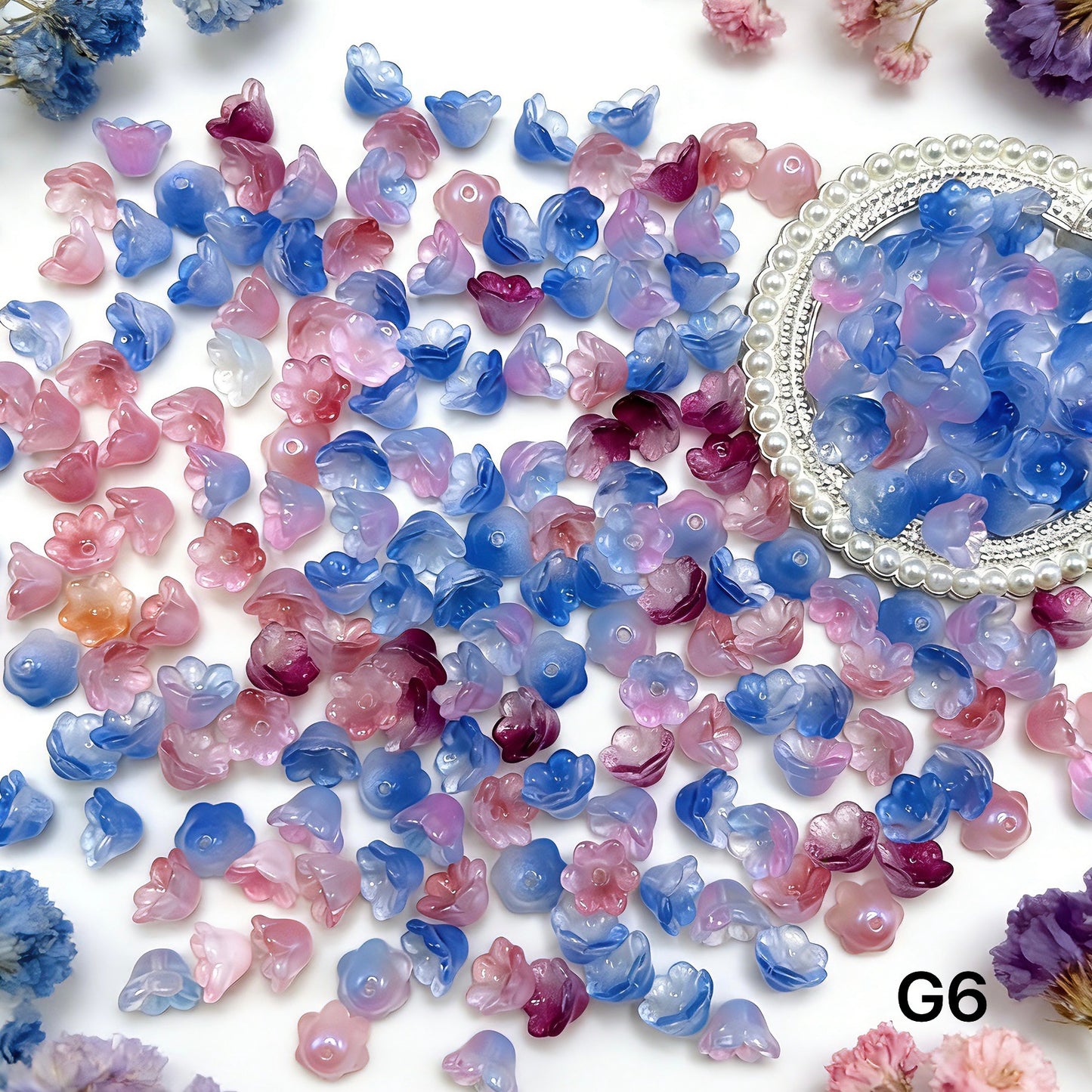 1/25＜G＞花ガラスチャーム