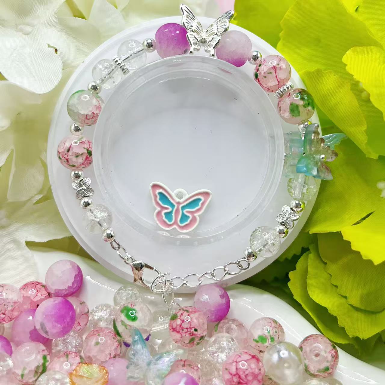 【Q154】ヴェールピーチ 蝶々*ソフトバラ*瑠璃