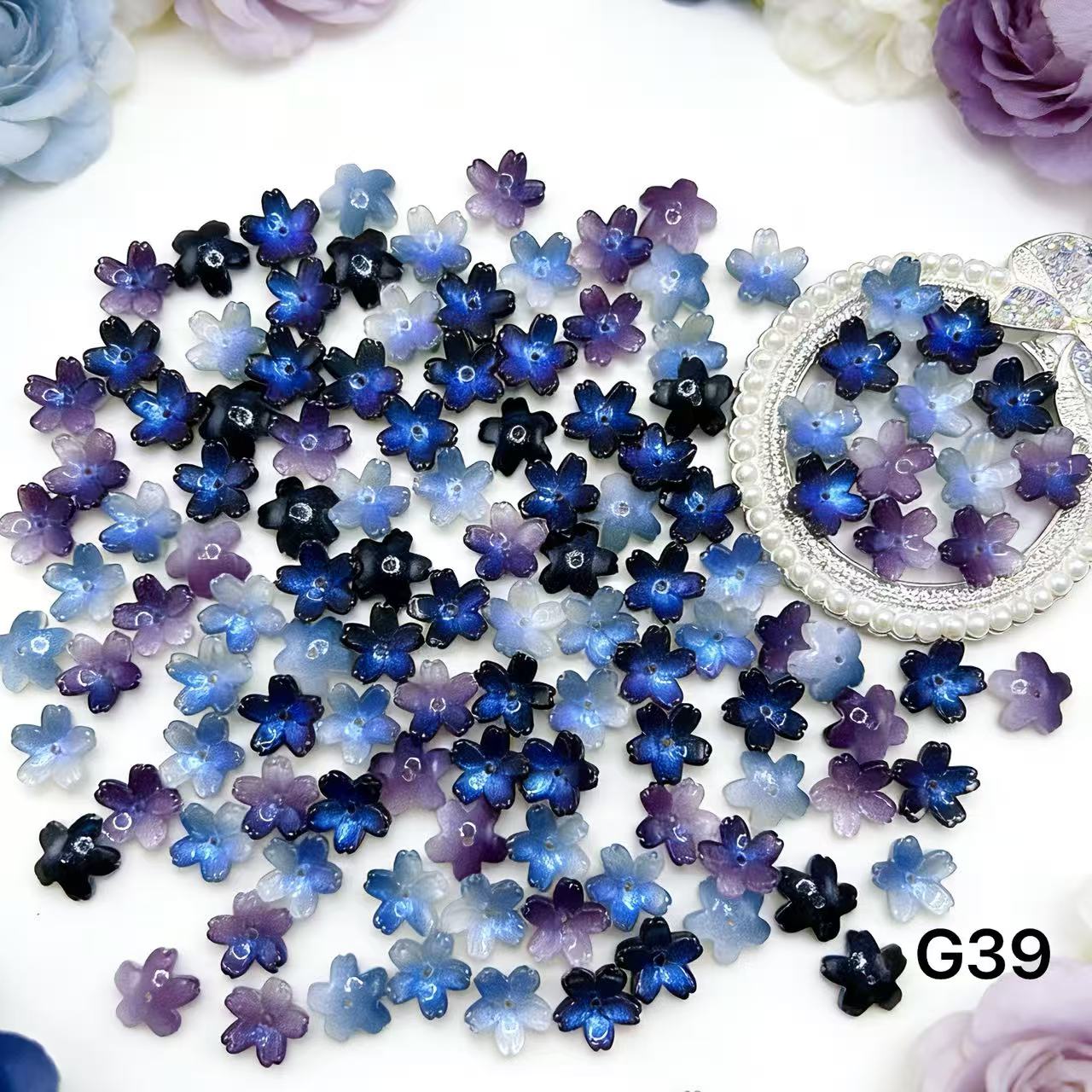 1/25＜G＞花ガラスチャーム