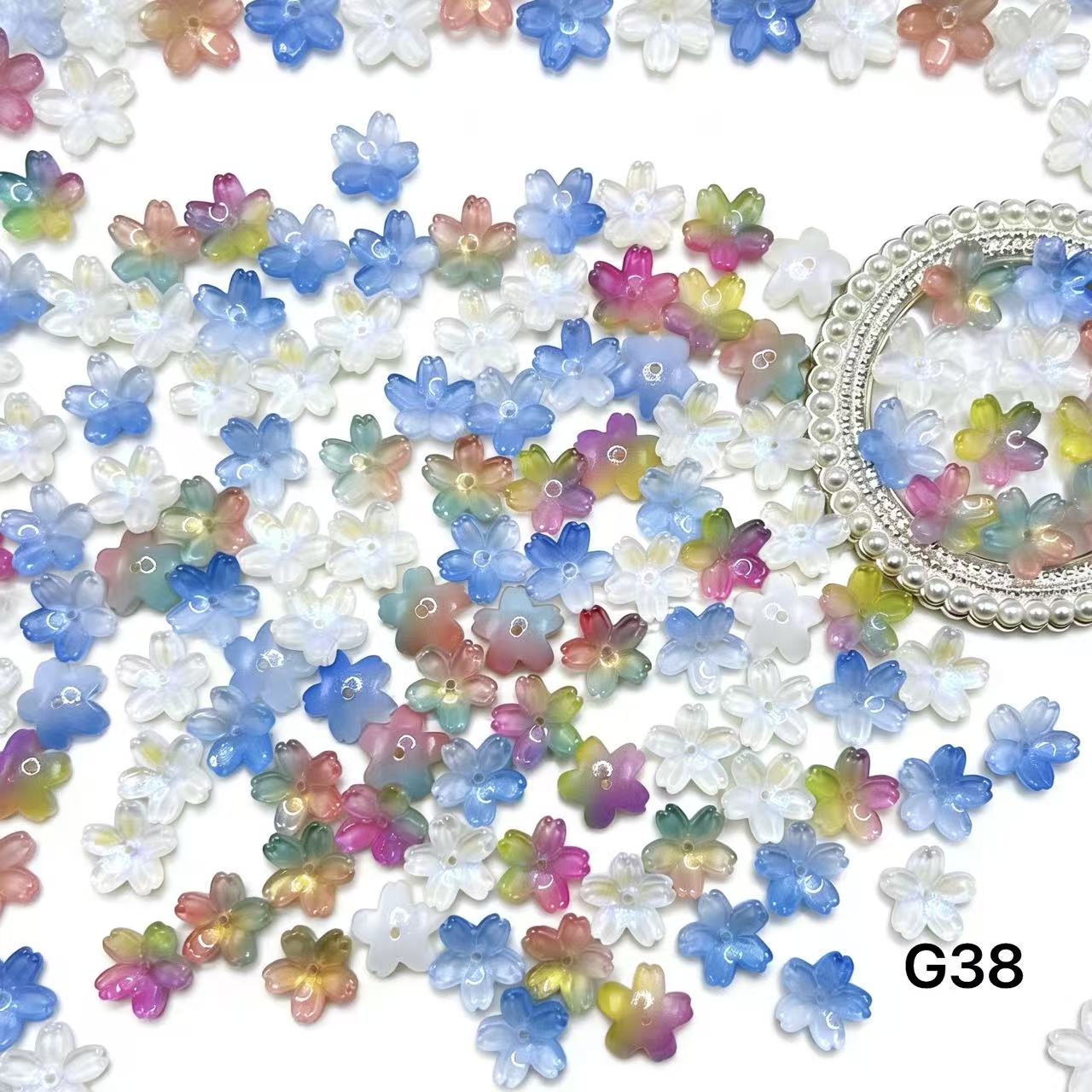 1/25＜G＞花ガラスチャーム