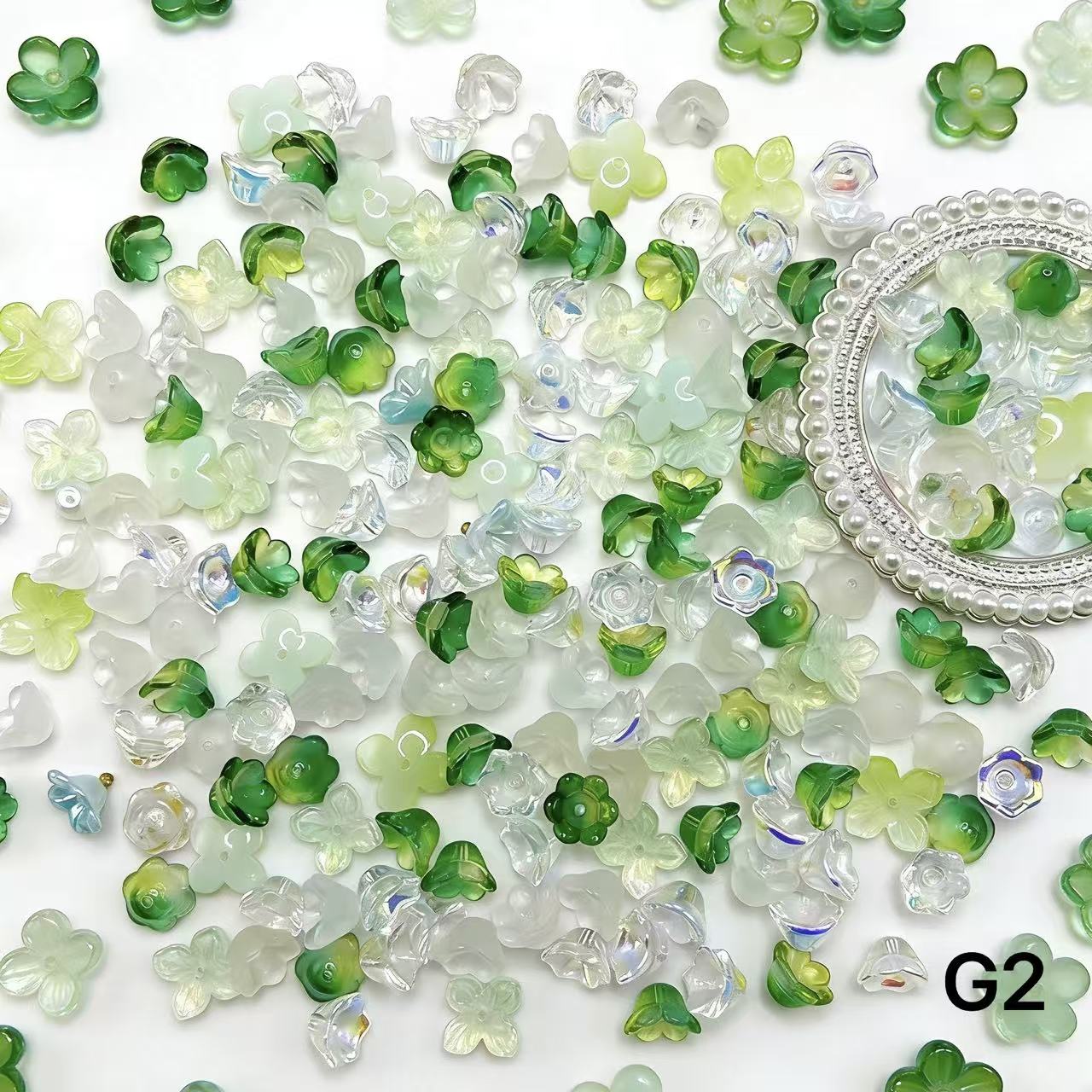 1/25＜G＞花ガラスチャーム