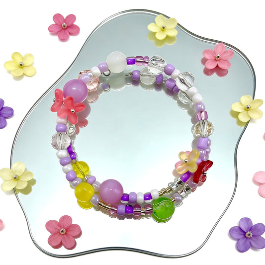 【Q843】みらいのてがみ 樹脂**高級キラキラ*花*瑠璃
