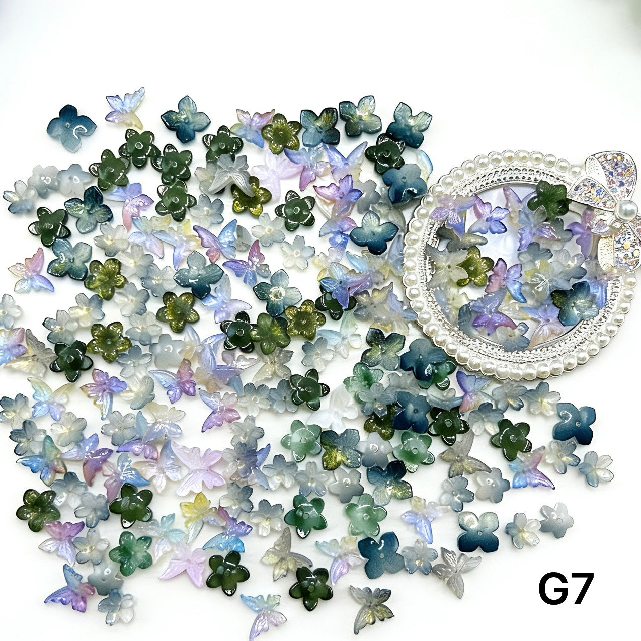 1/25＜G＞花ガラスチャーム