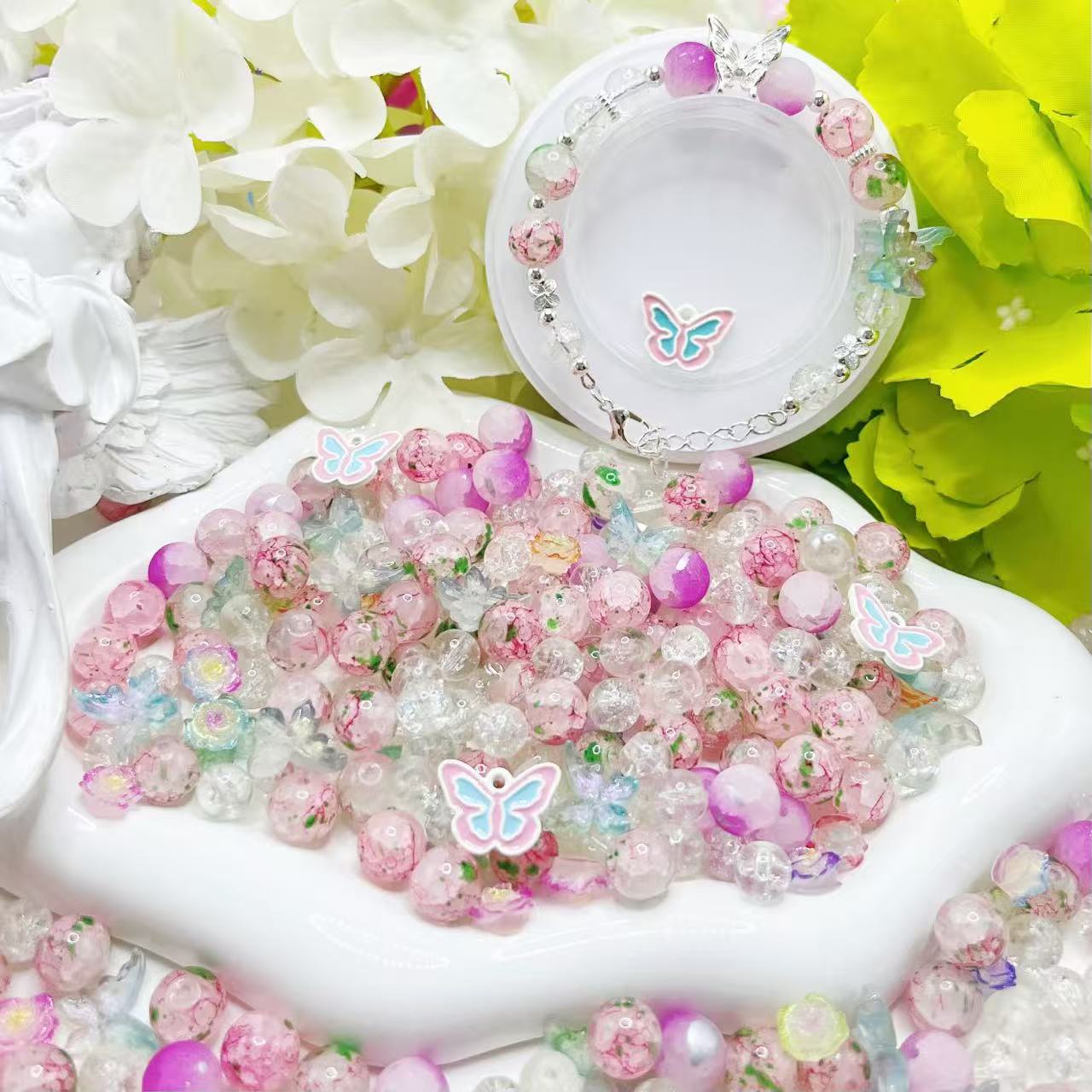 【Q154】ヴェールピーチ 蝶々*ソフトバラ*瑠璃