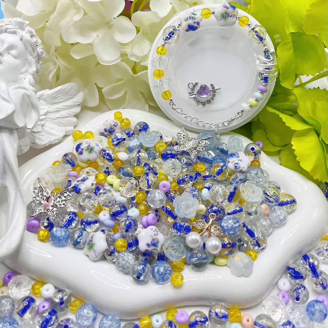 【Q171】心の窓*陶磁器*高級キラキラ*瑠璃