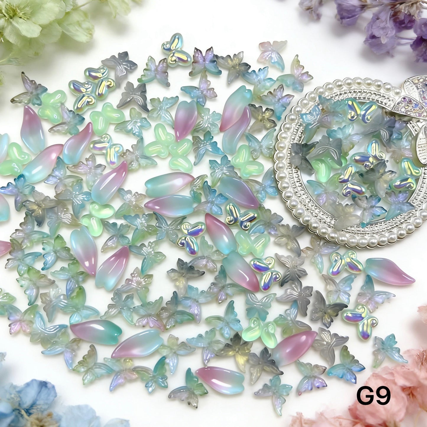 1/25＜G＞花ガラスチャーム