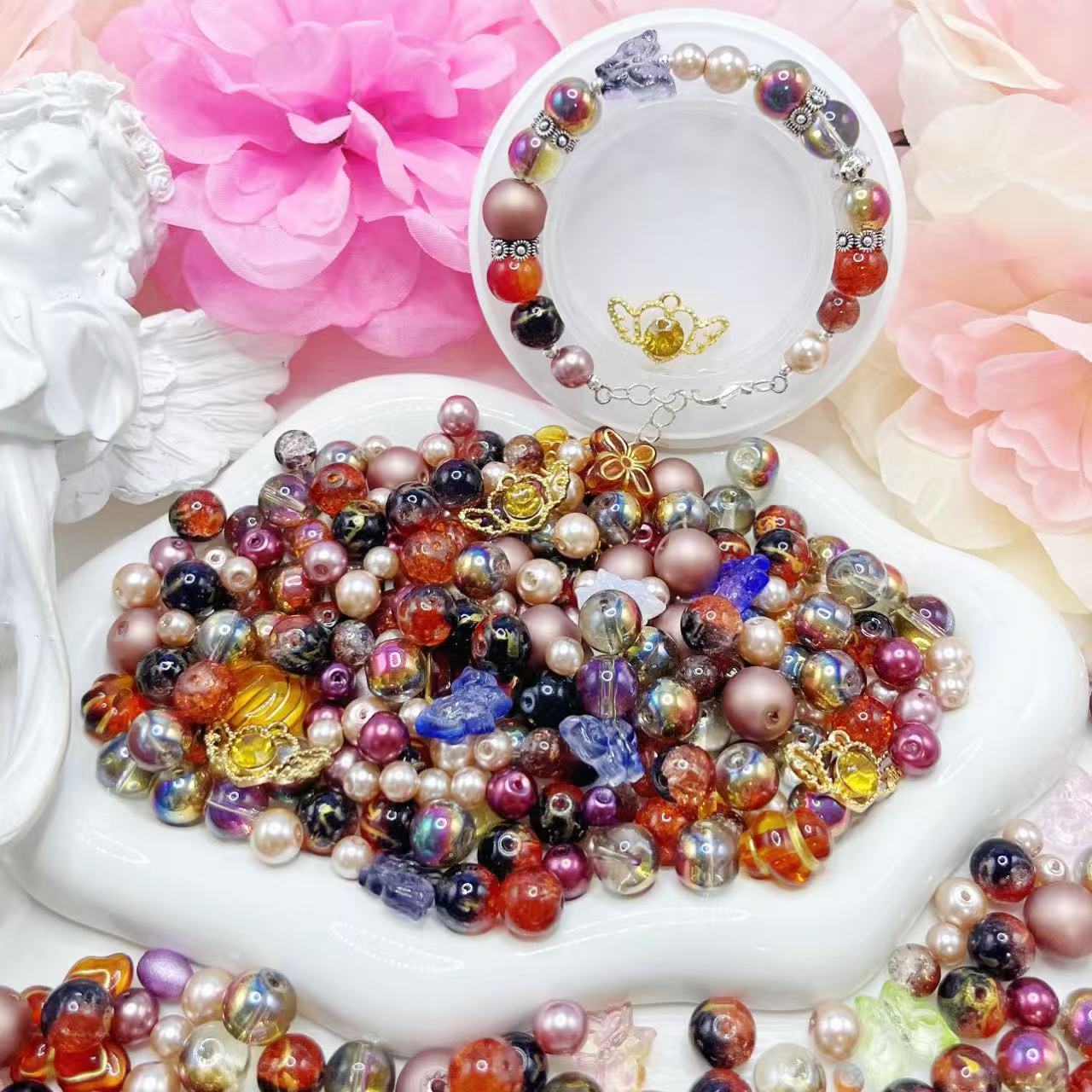 【Q120】琥珀糖の夢蝶々*高級アクリル*瑠璃