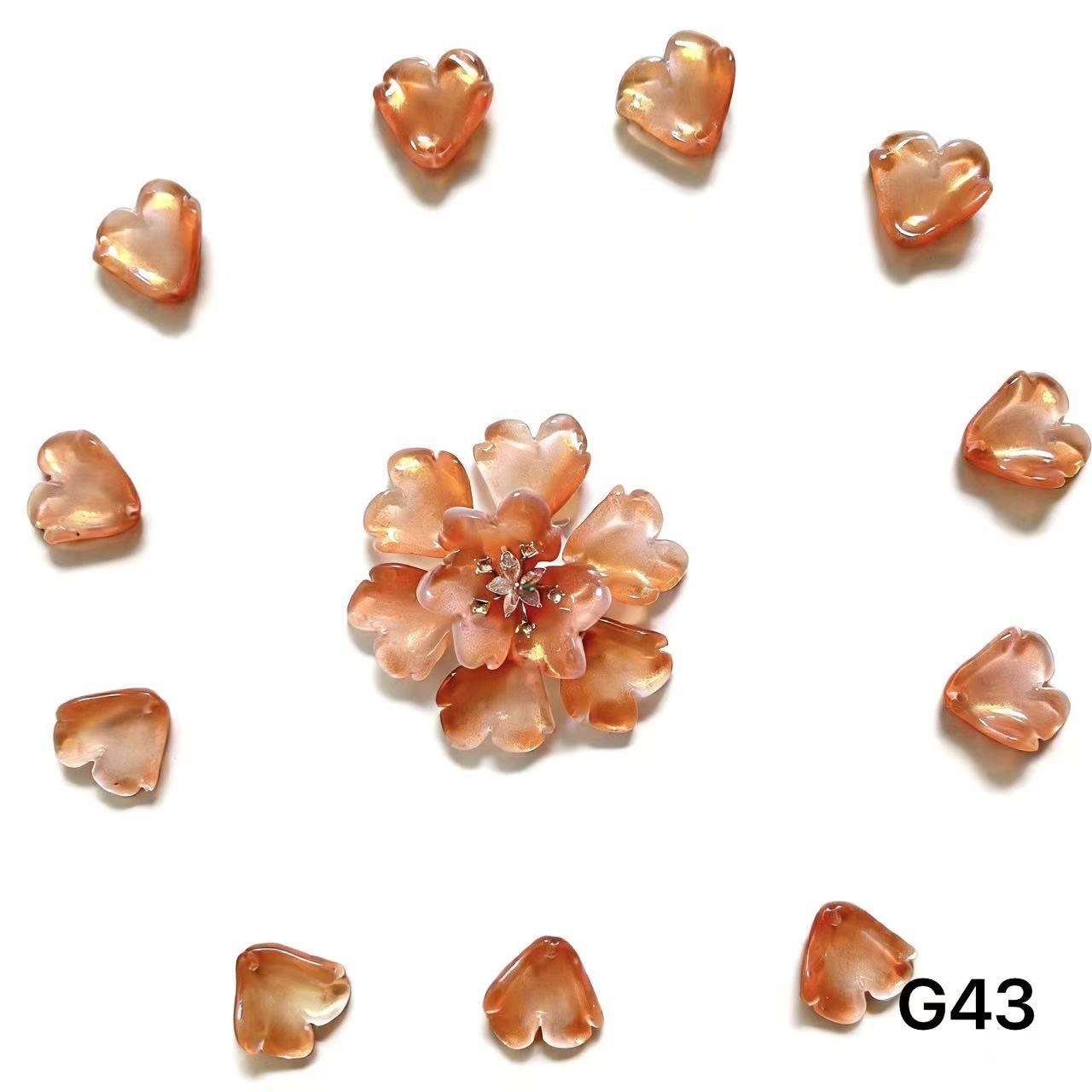 1/25＜G＞花ガラスチャーム