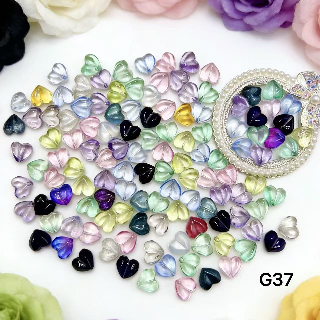 1/25＜G＞花ガラスチャーム