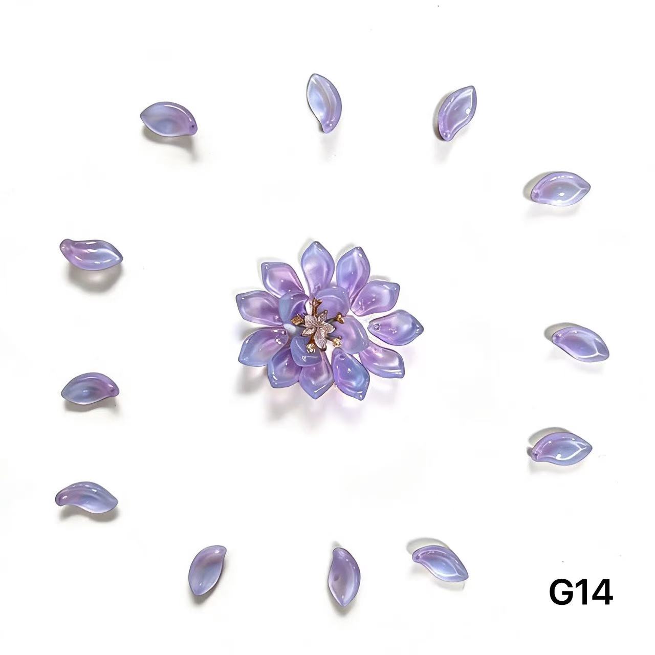 1/25＜G＞花ガラスチャーム