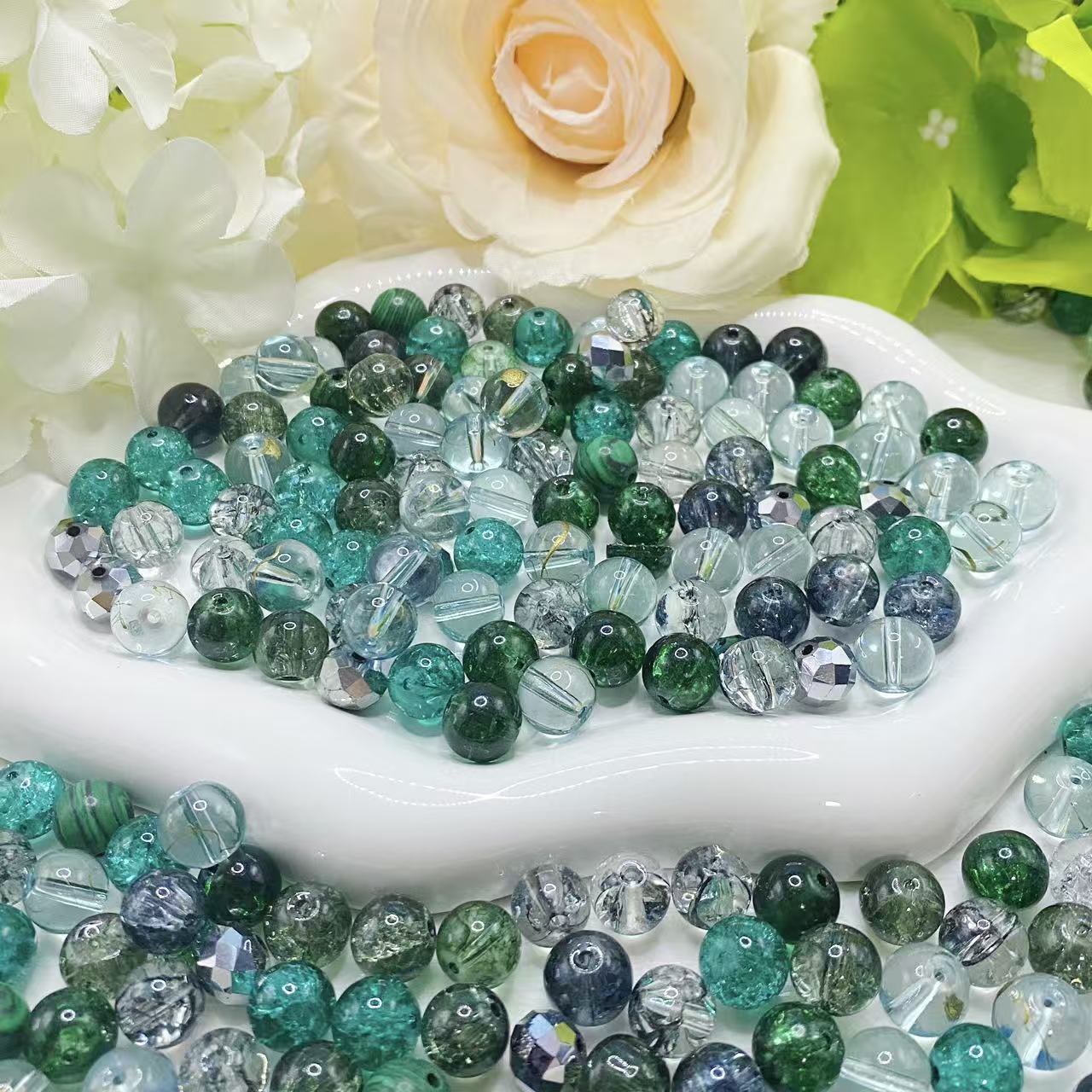 【Q433】森響き 高級ストーン*高級多面キラキラ*瑠璃