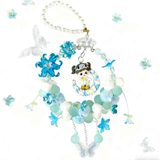 【Q419】ミントシフォン　リース用ビーズ　