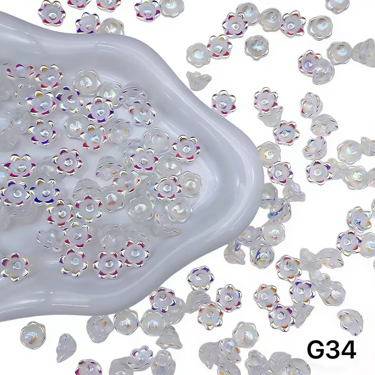 1/27＜G＞花ガラスチャーム