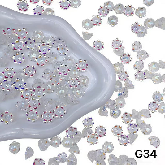 1/27＜G＞花ガラスチャーム