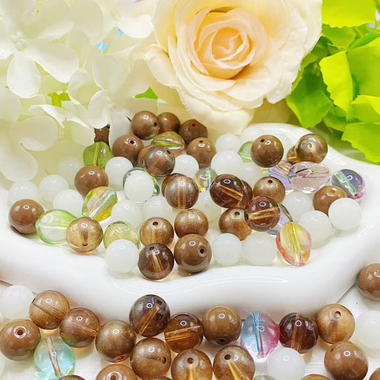 【Q432】チョコレート*高級ガラス*14M大玉