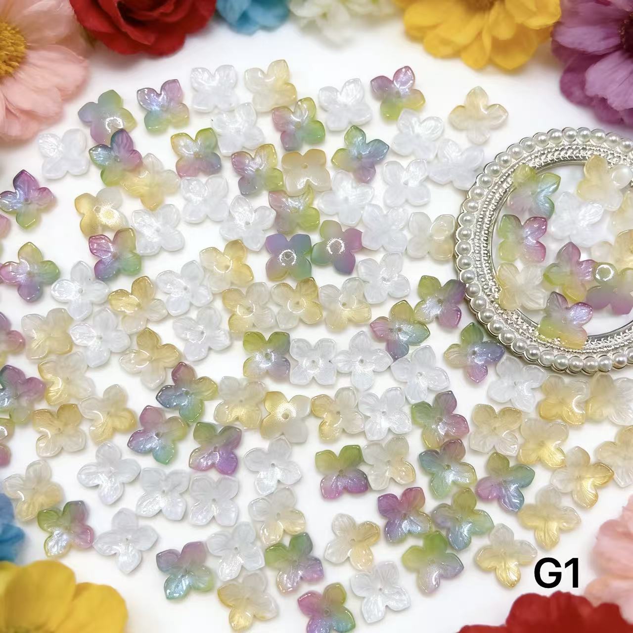 1/25＜G＞花ガラスチャーム