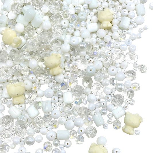 【Q883】白猫姫 円柱形キャツアイ*高級キラキラ*kittyアイボリーナッツ