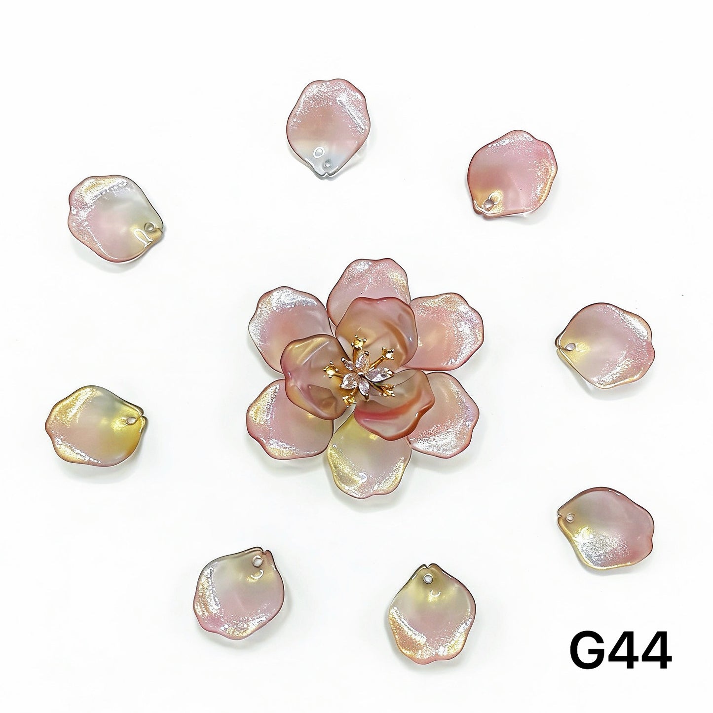 1/27＜G＞花ガラスチャーム