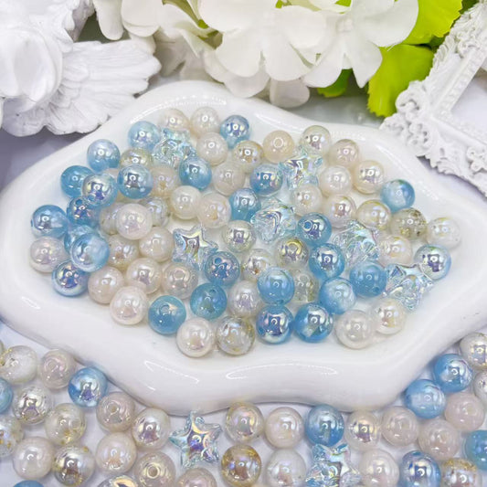 【樹脂ミックス4】白青星12*12*色チェーン