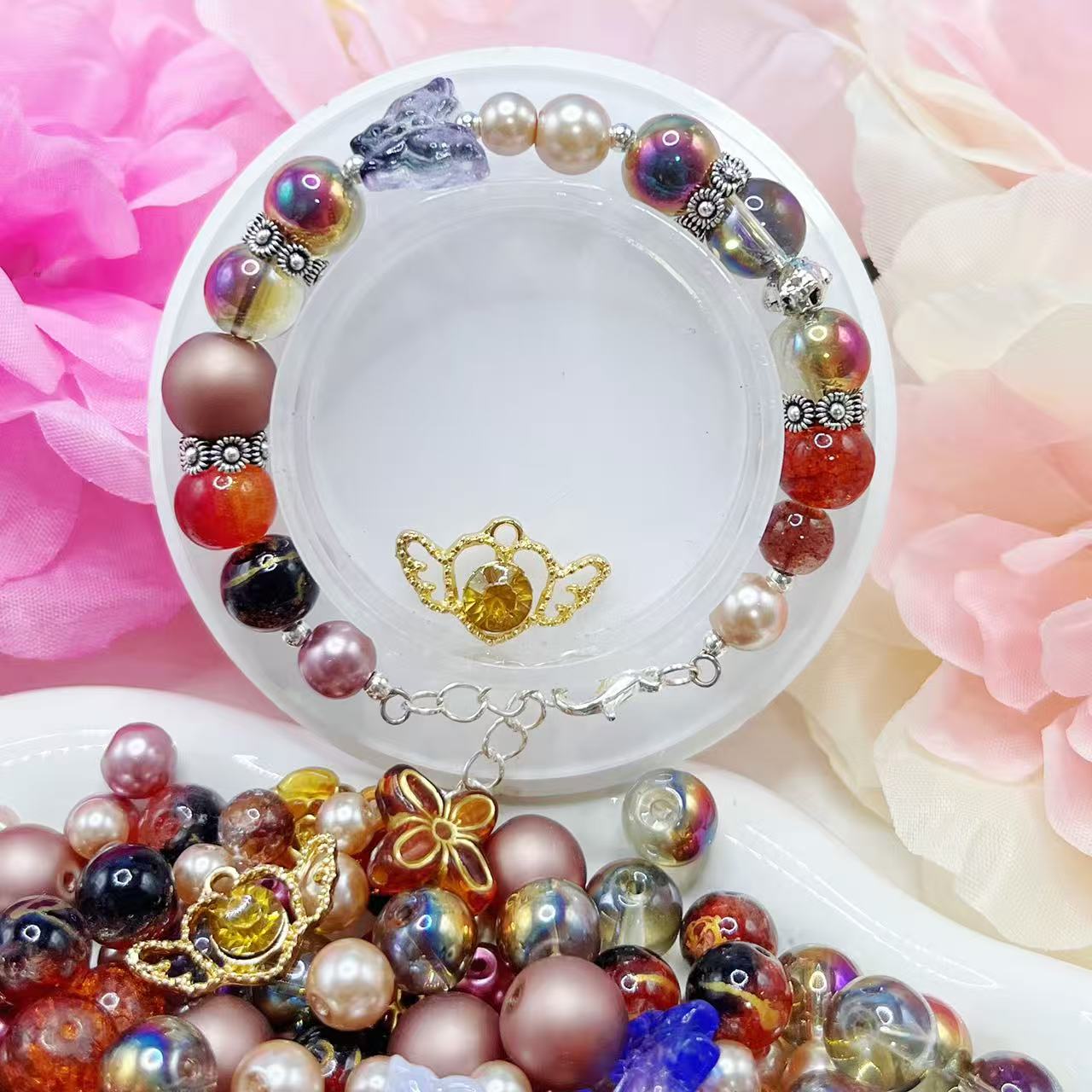 【Q120】琥珀糖の夢蝶々*高級アクリル*瑠璃