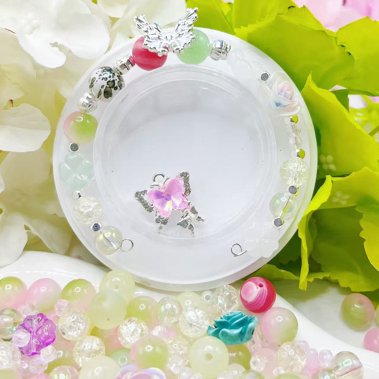 【Q177】ホログラムアイス バラ*クローバー*瑠璃