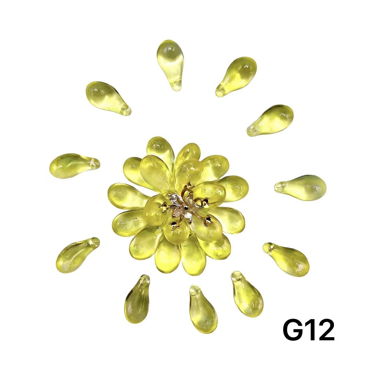 1/25＜G＞花ガラスチャーム