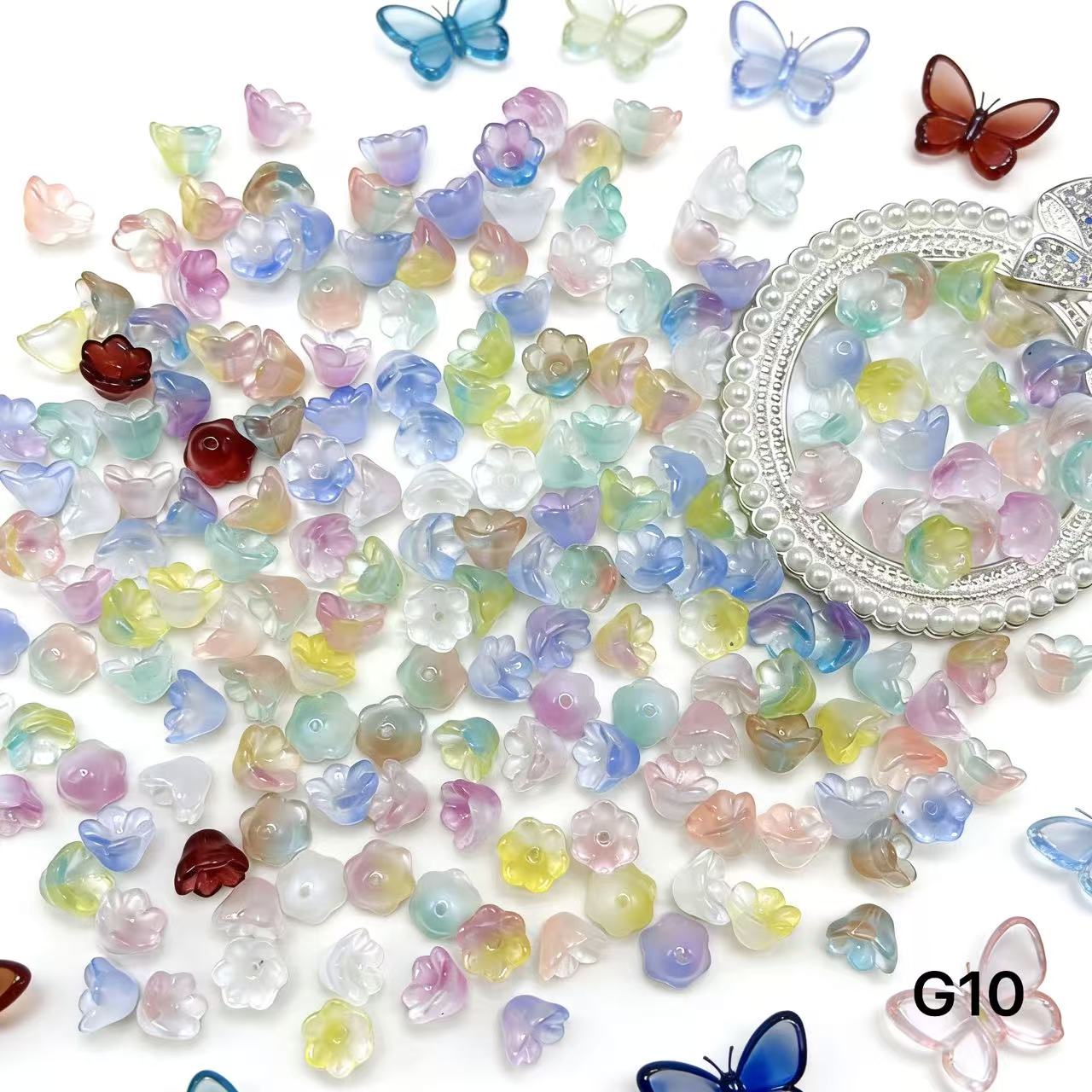 1/25＜G＞花ガラスチャーム